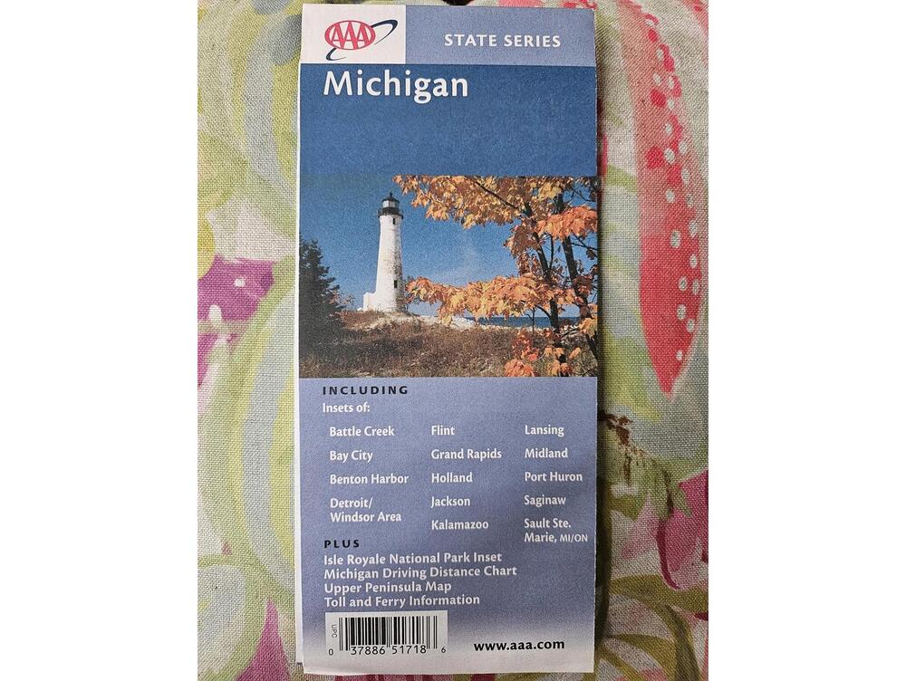 Vintage AAA Michigan- Road Map - 2002 EUC